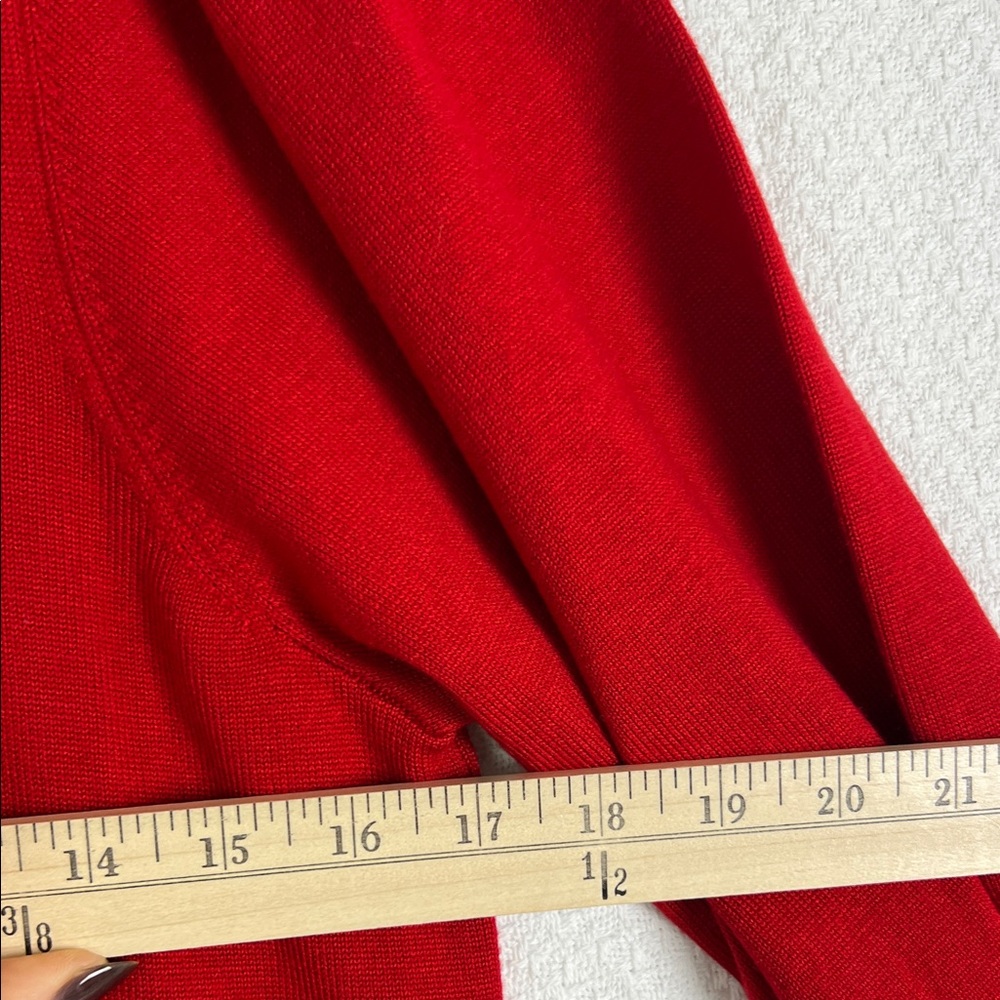 Vince Camuto Womens Crewneck Sweater Dress Red Vibrant Long Puff Sleeve Sz. S - Picture 6 of 12